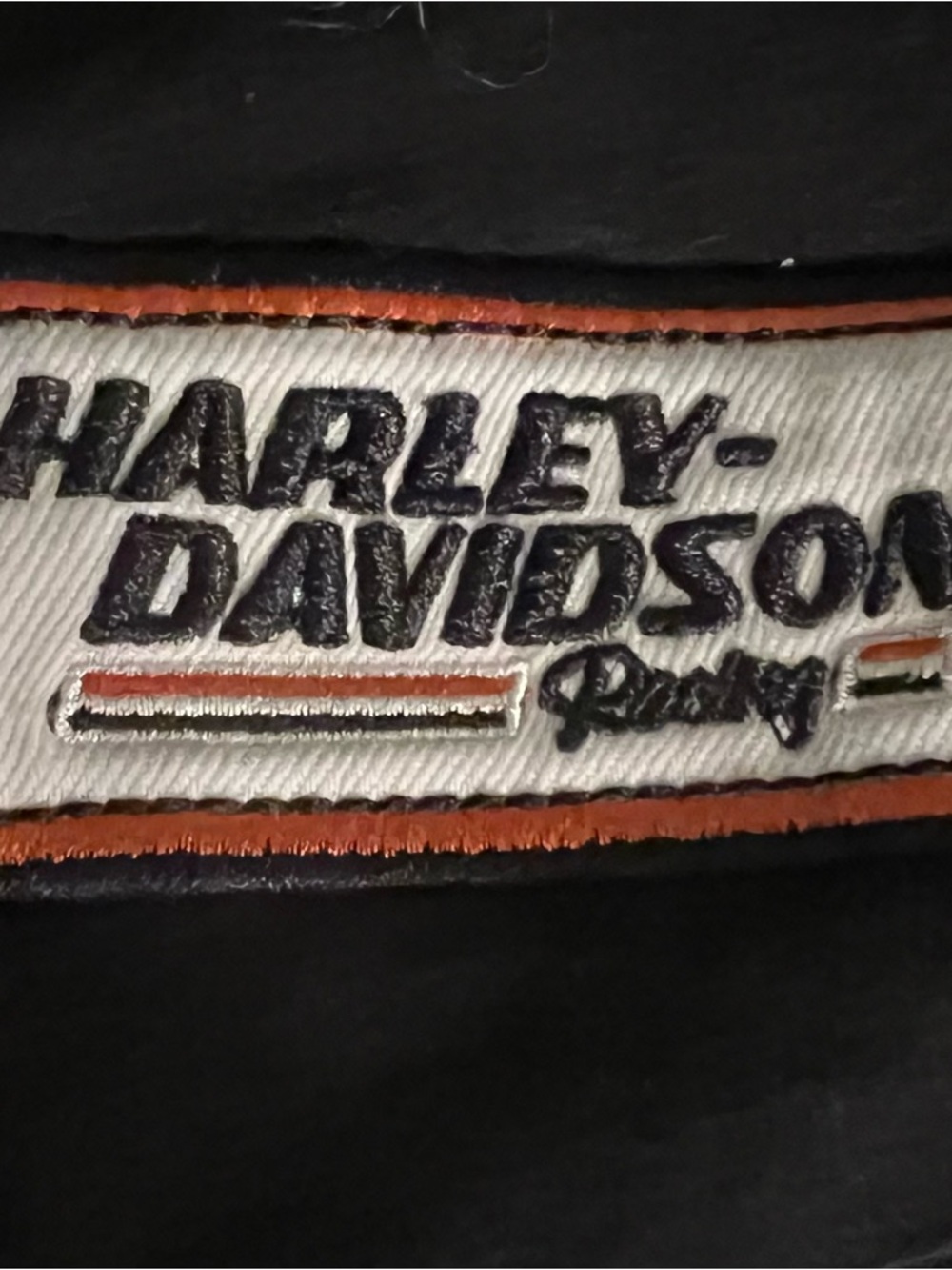 HARLEY DAVIDSON Woman’s Black & Orange Embroidered Label Zip-Up Sleeveless Top - Picture 4 of 5
